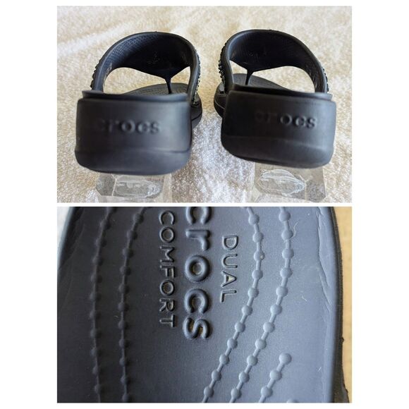 Crocs Women\'s Monterey Diamante Embellished Slip On Wedge Sandals  Sz 6